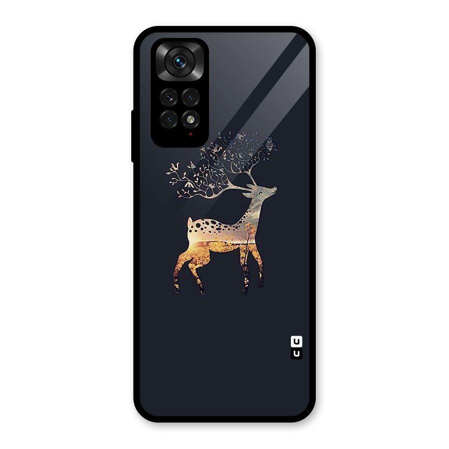 Black Deer Glass Back Case for Redmi Note 11S