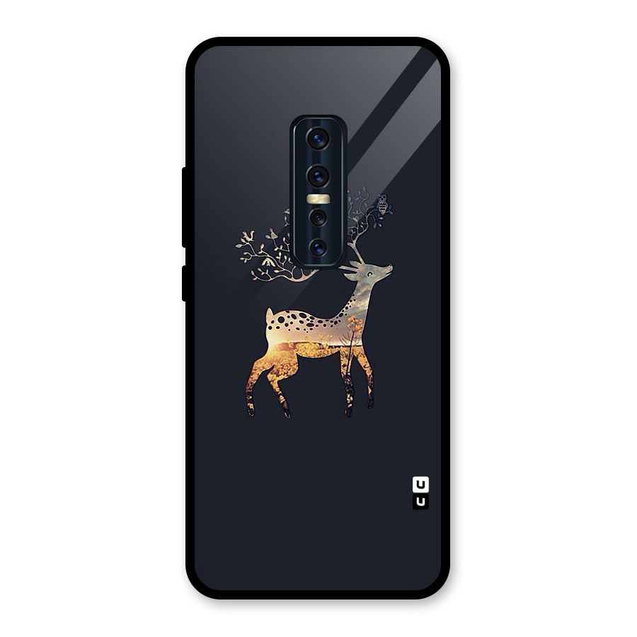Black Deer Glass Back Case for Vivo V17 Pro