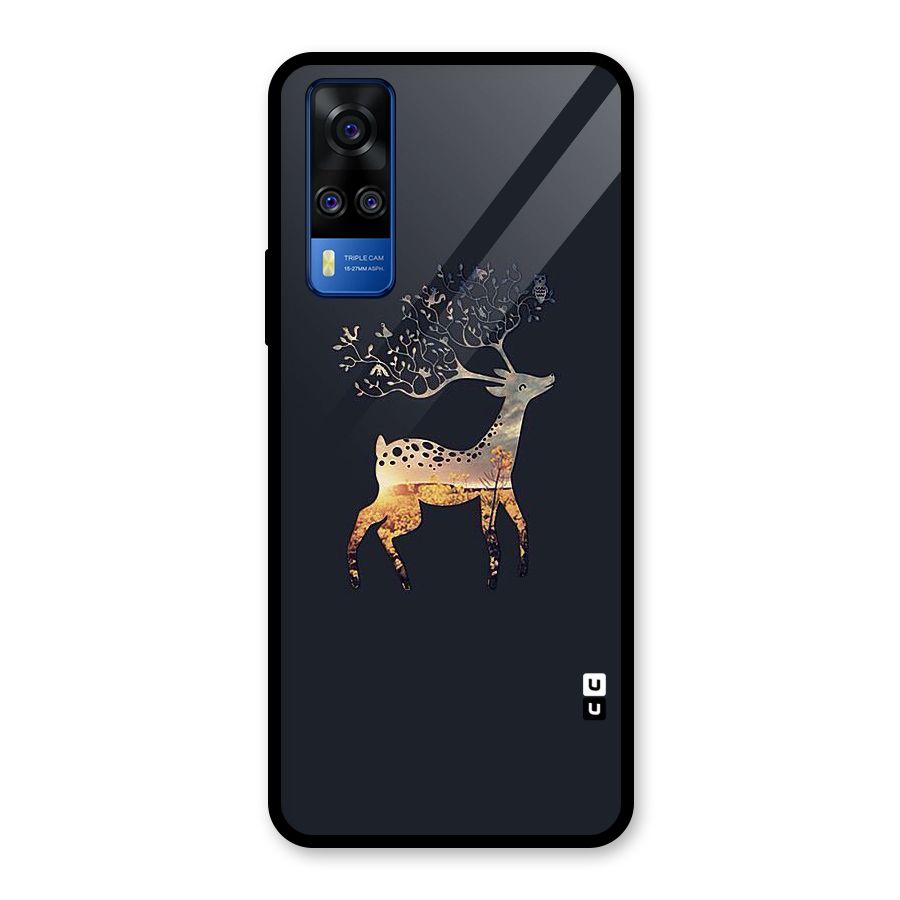 Black Deer Glass Back Case for Vivo Y31