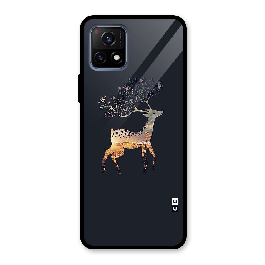 Black Deer Glass Back Case for Vivo Y72 5G