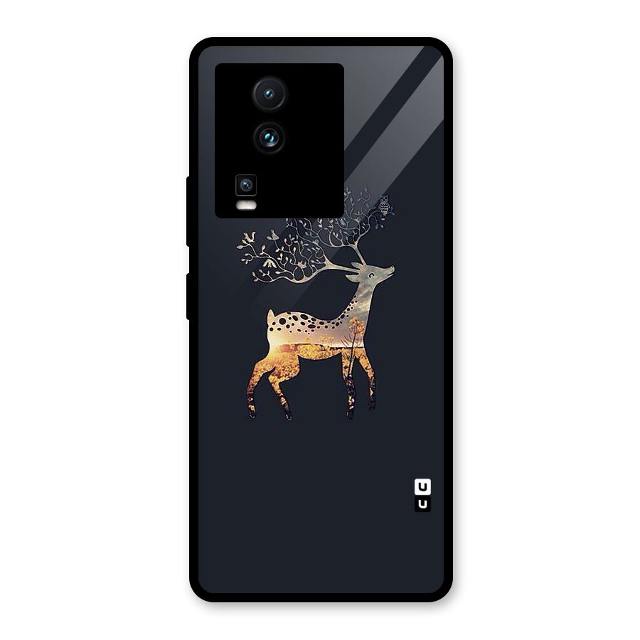 Black Deer Glass Back Case for Vivo iQOO Neo 7 Pro