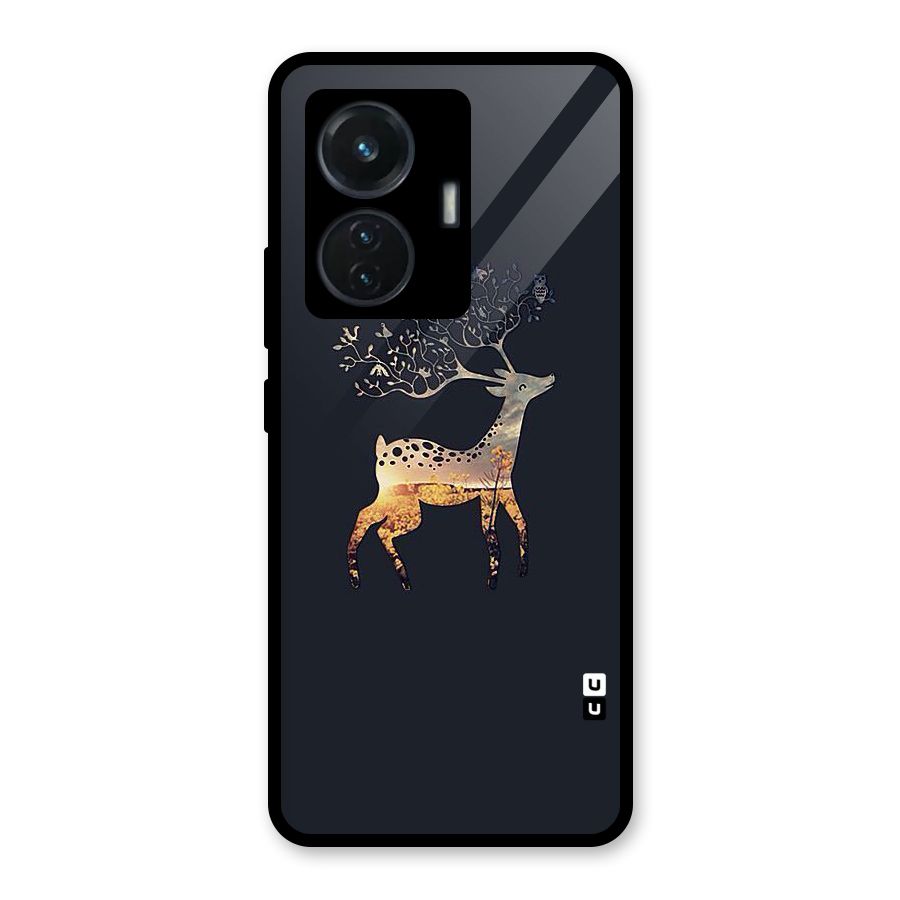 Black Deer Glass Back Case for iQOO Z6 44W