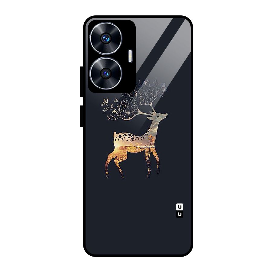 Black Deer Glass Back Case for realme C55