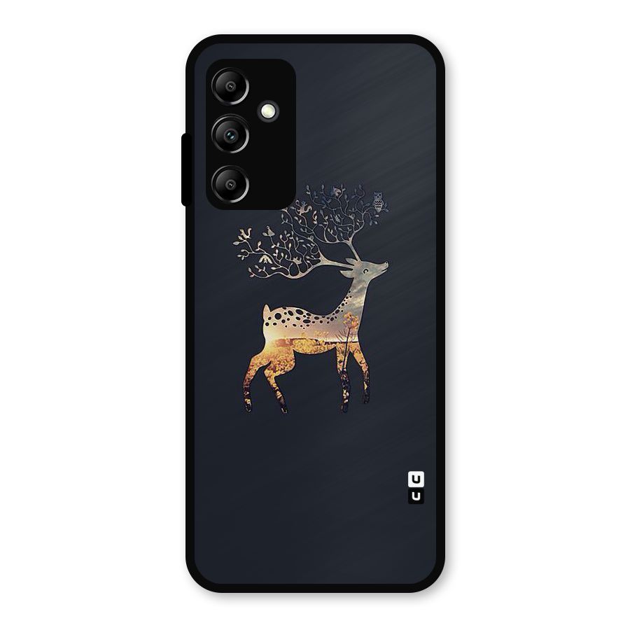 Black Deer Metal Back Case for Galaxy A14 5G