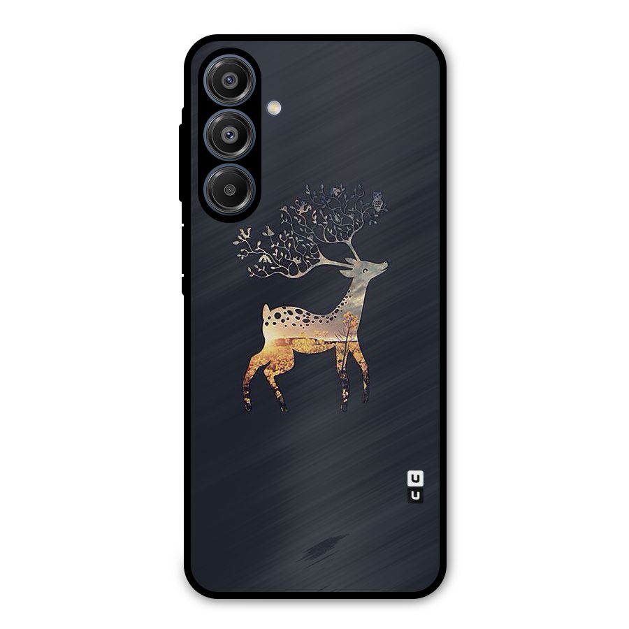Black Deer Metal Back Case for Galaxy A16 5G