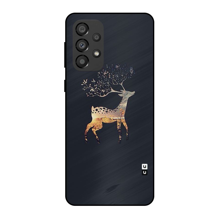 Black Deer Metal Back Case for Galaxy A33 5G