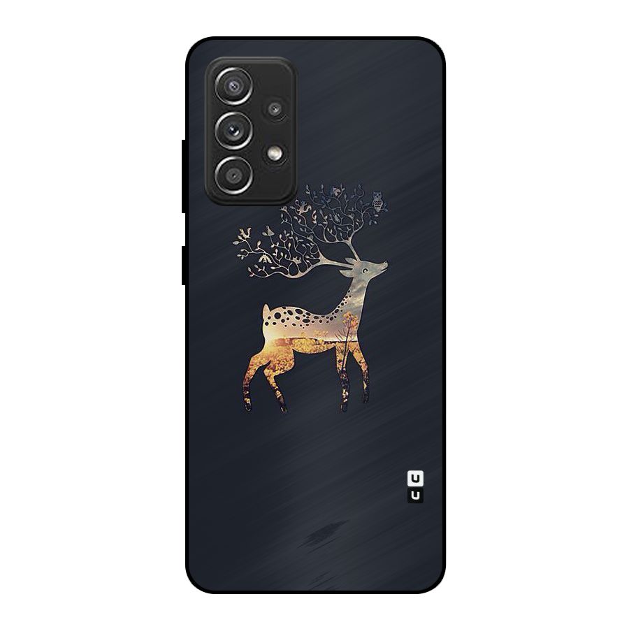Black Deer Metal Back Case for Galaxy A52s 5G