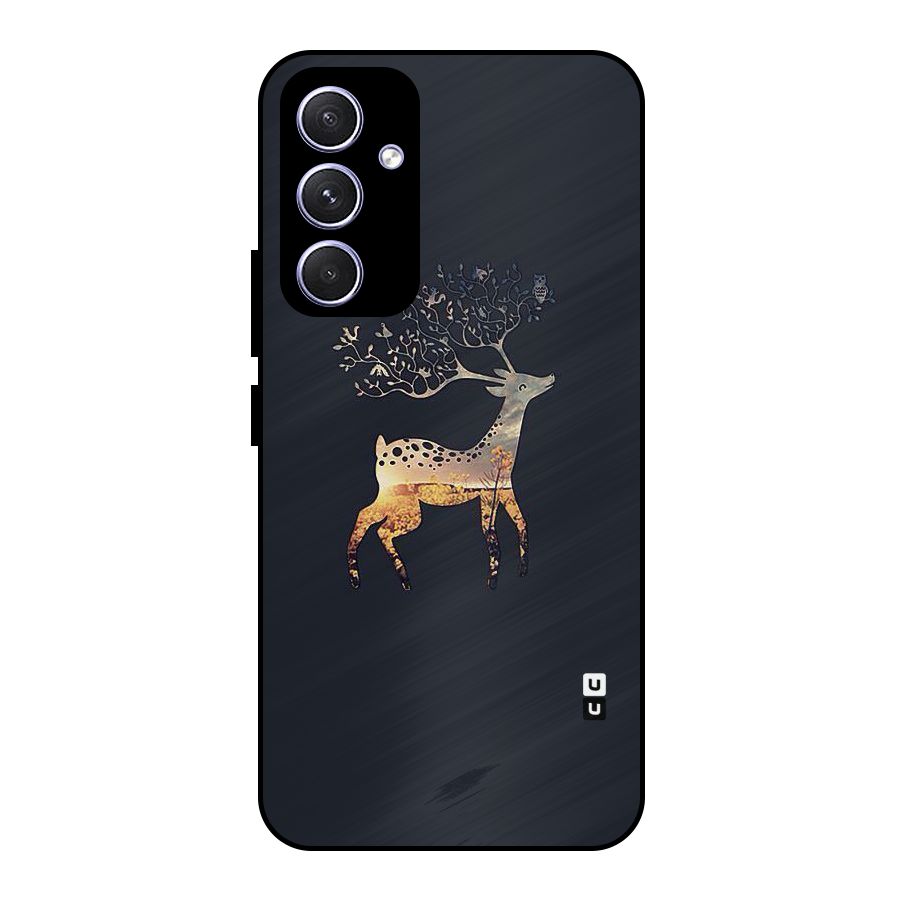 Black Deer Metal Back Case for Galaxy A54