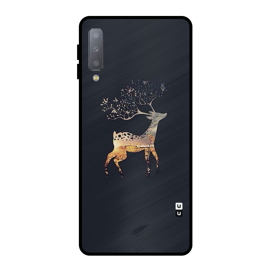 Black Deer Metal Back Case for Galaxy A7 (2018)