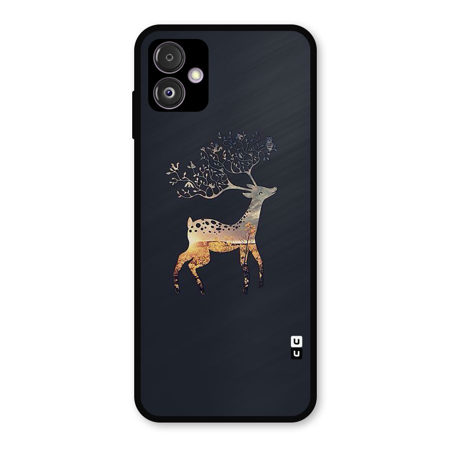 Black Deer Metal Back Case for Galaxy F14