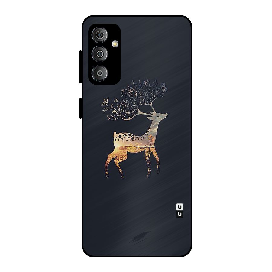 Black Deer Metal Back Case for Galaxy F23
