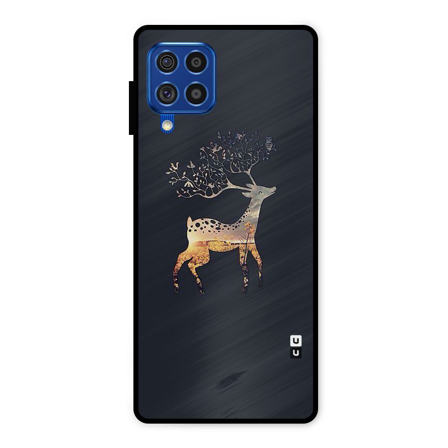 Black Deer Metal Back Case for Galaxy F62
