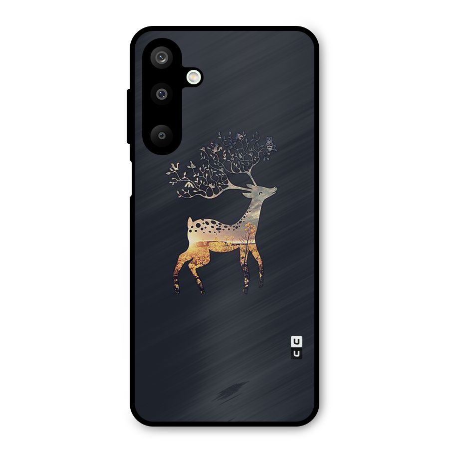 Black Deer Metal Back Case for Galaxy M16