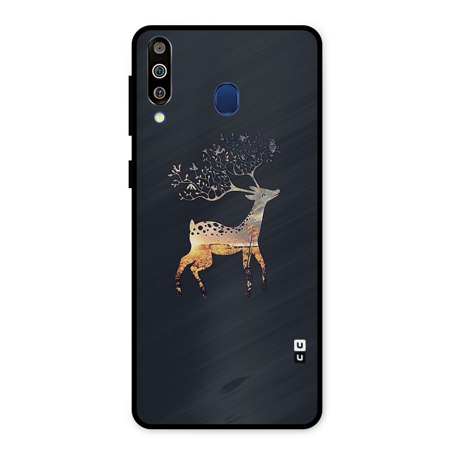 Black Deer Metal Back Case for Galaxy M30