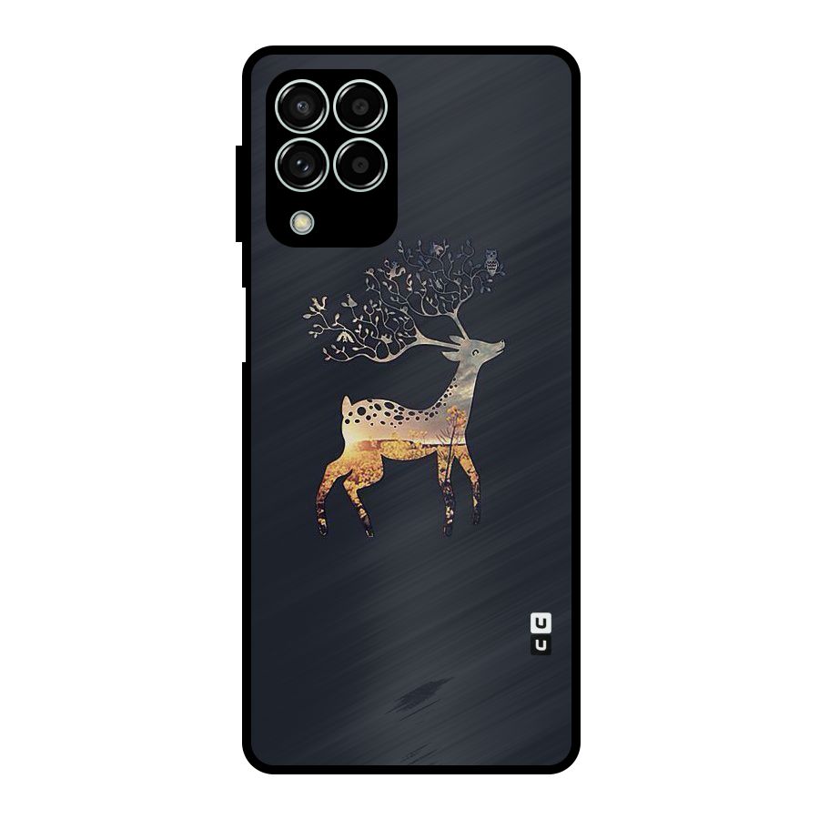 Black Deer Metal Back Case for Galaxy M33