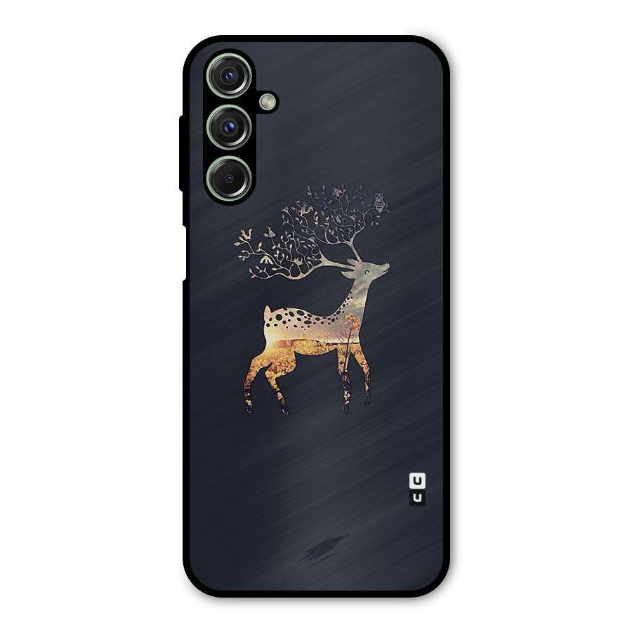 Black Deer Metal Back Case for Galaxy M34