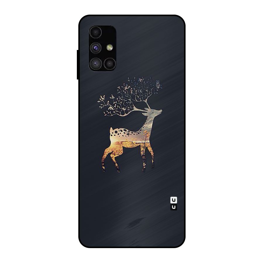 Black Deer Metal Back Case for Galaxy M51