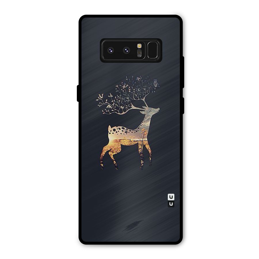 Black Deer Metal Back Case for Galaxy Note 8