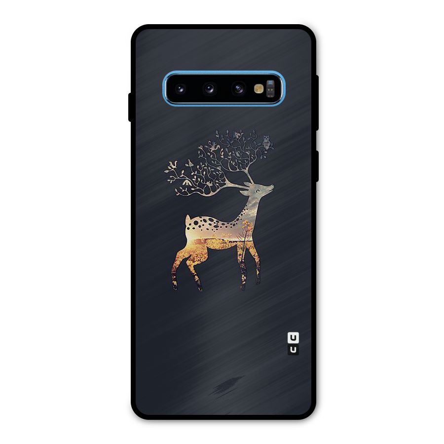 Black Deer Metal Back Case for Galaxy S10