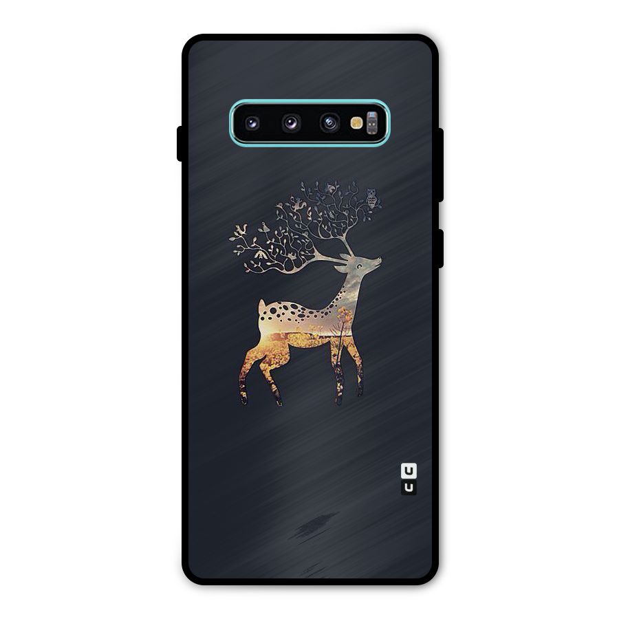 Black Deer Metal Back Case for Galaxy S10 Plus
