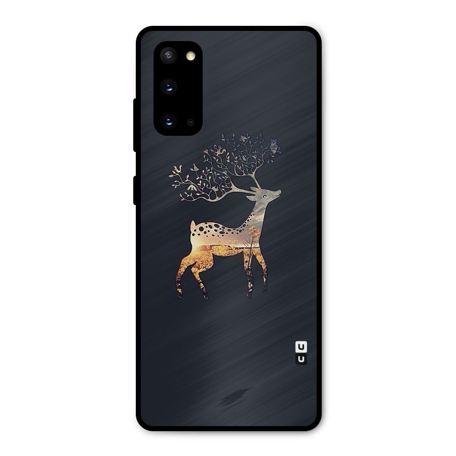 Black Deer Metal Back Case for Galaxy S20
