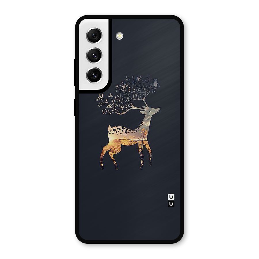 Black Deer Metal Back Case for Galaxy S21 FE 5G