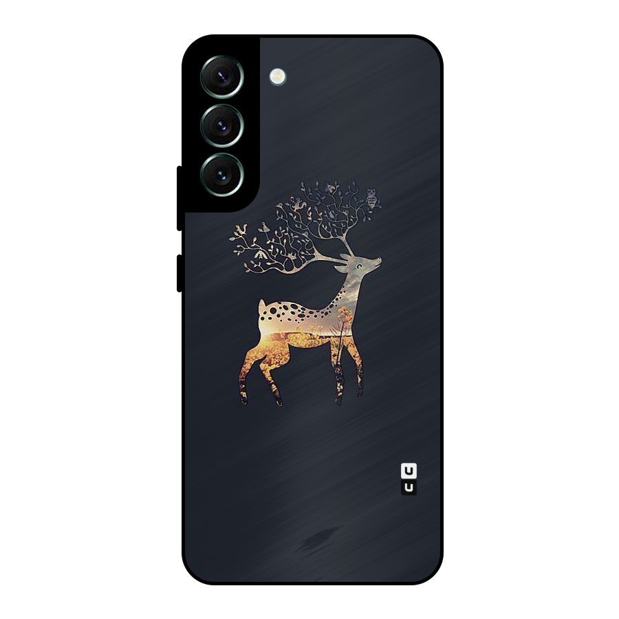 Black Deer Metal Back Case for Galaxy S22 Plus 5G