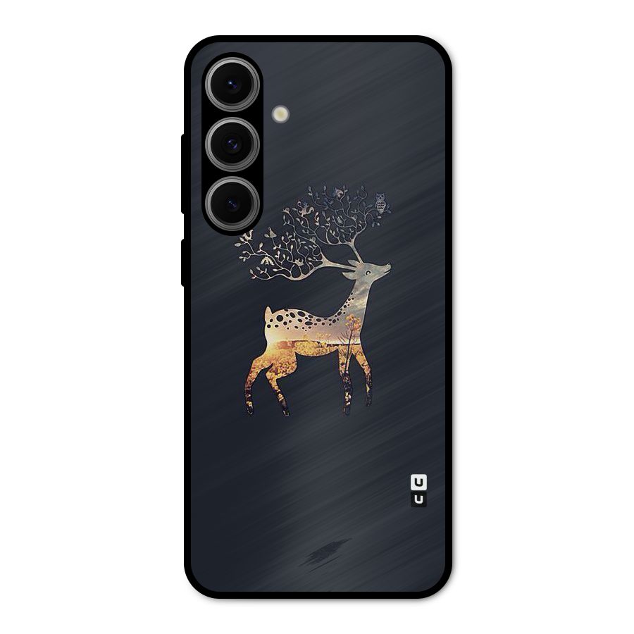 Black Deer Metal Back Case for Galaxy S24 FE