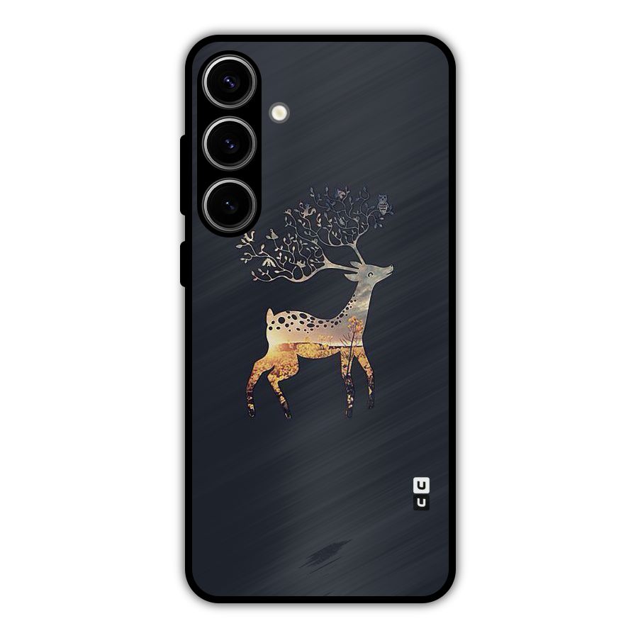 Black Deer Metal Back Case for Galaxy S24 Plus