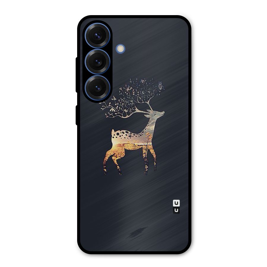 Black Deer Metal Back Case for Galaxy S25