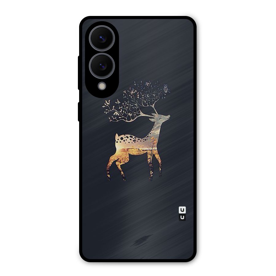 Black Deer Metal Back Case for Galaxy S25 Edge