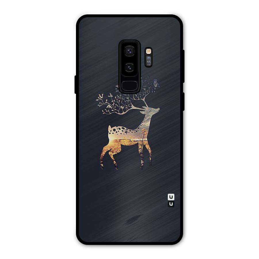 Black Deer Metal Back Case for Galaxy S9 Plus