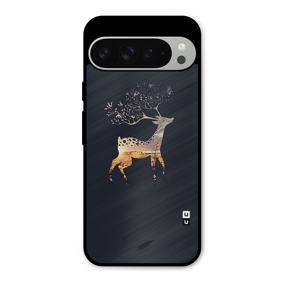 Black Deer Metal Back Case for Google Pixel 9 Pro XL