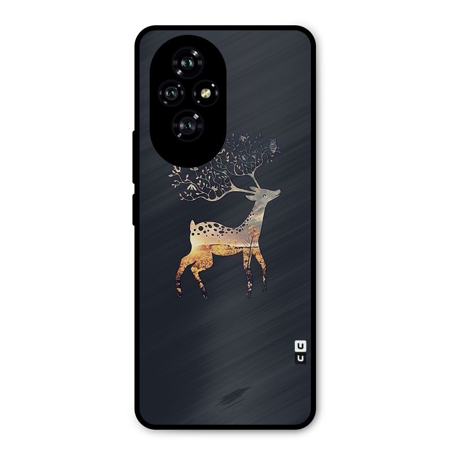 Black Deer Metal Back Case for Honor 200