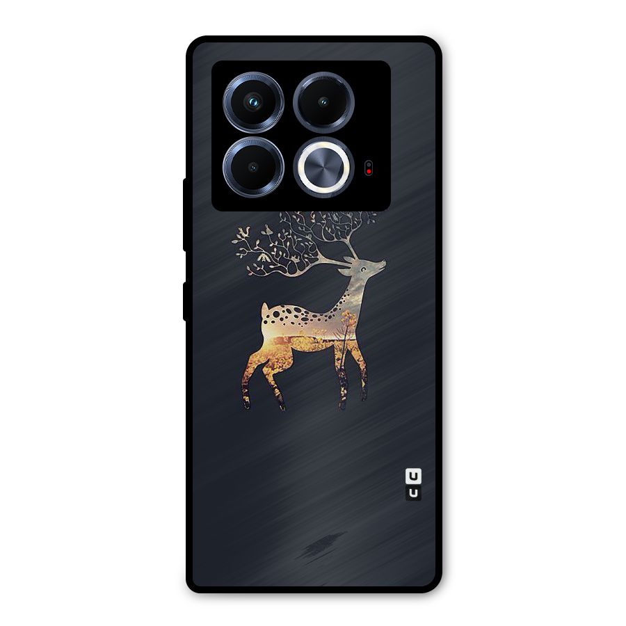 Black Deer Metal Back Case for Infinix Note 40 5G