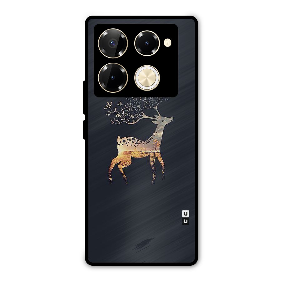 Black Deer Metal Back Case for Infinix Note 40 Pro