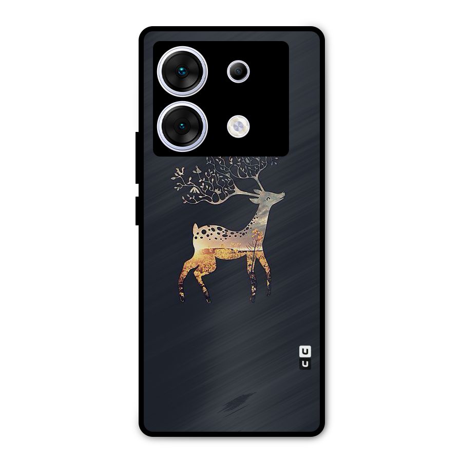 Black Deer Metal Back Case for Infinix Zero 30 5G