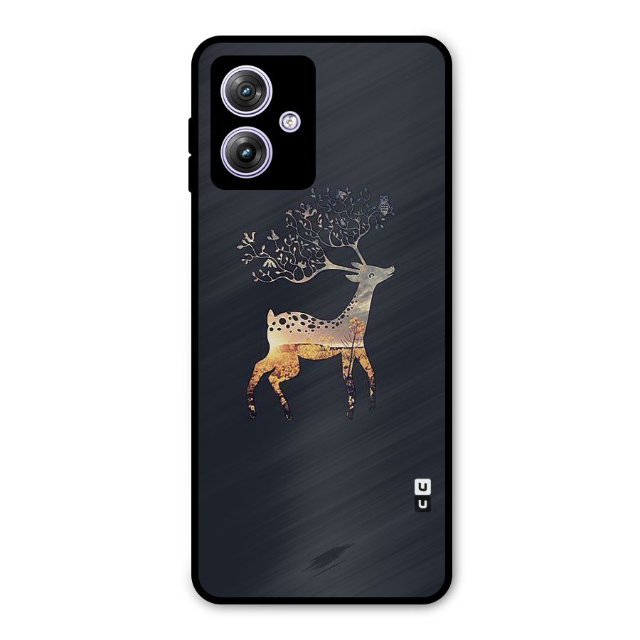Black Deer Metal Back Case for Moto G64