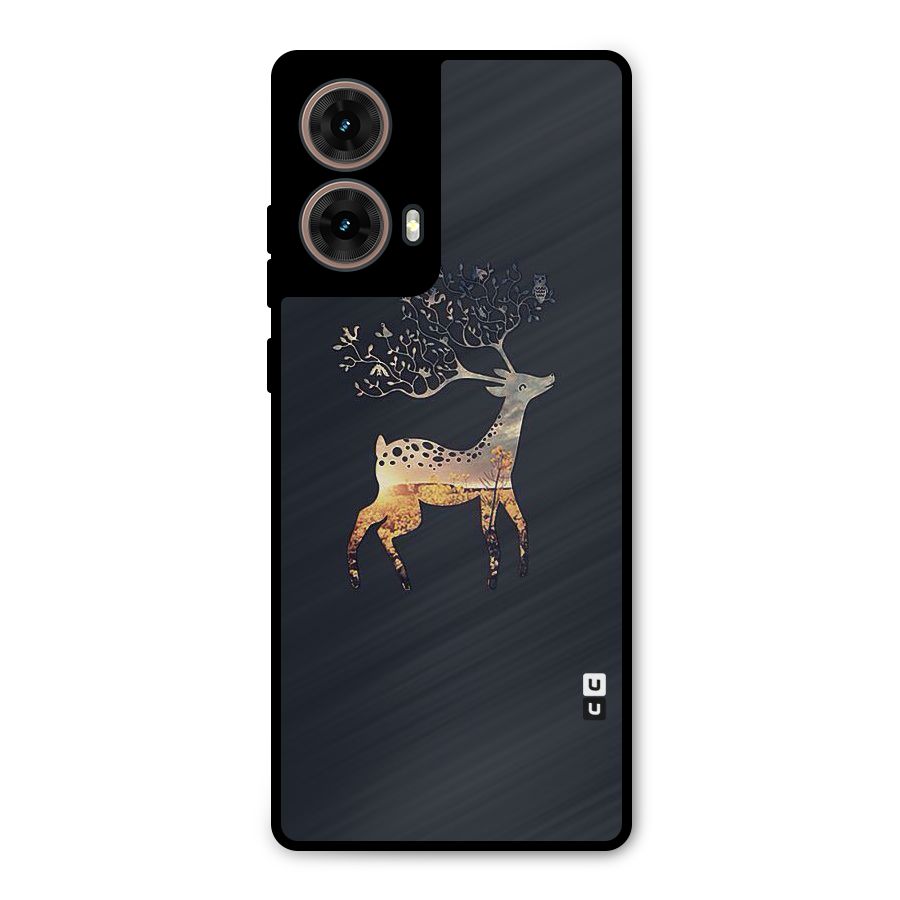 Black Deer Metal Back Case for Moto G85