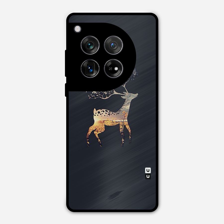 Black Deer Metal Back Case for OnePlus 12
