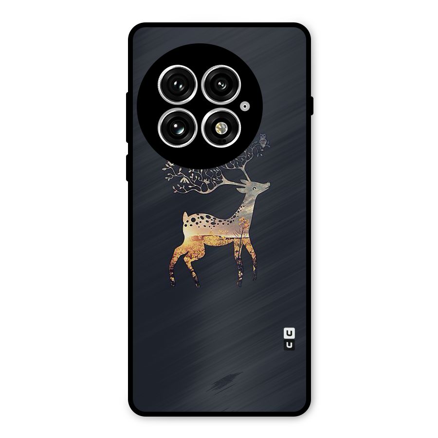 Black Deer Metal Back Case for OnePlus 13