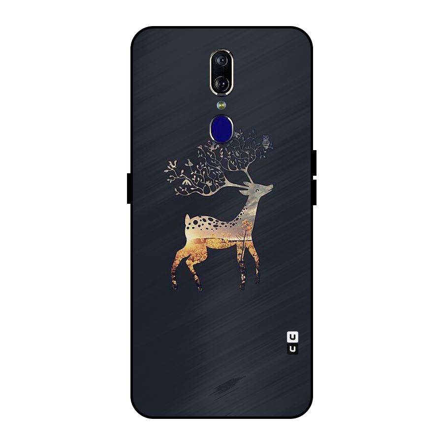 Black Deer Metal Back Case for Oppo F11