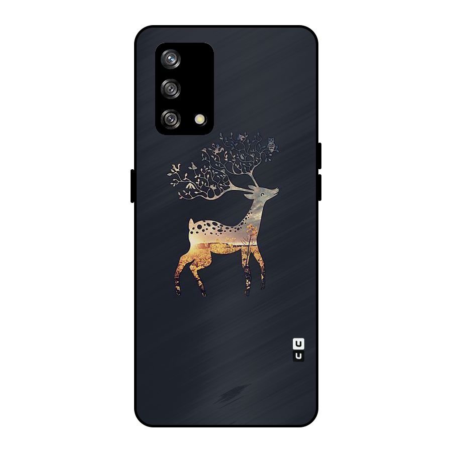 Black Deer Metal Back Case for Oppo F19