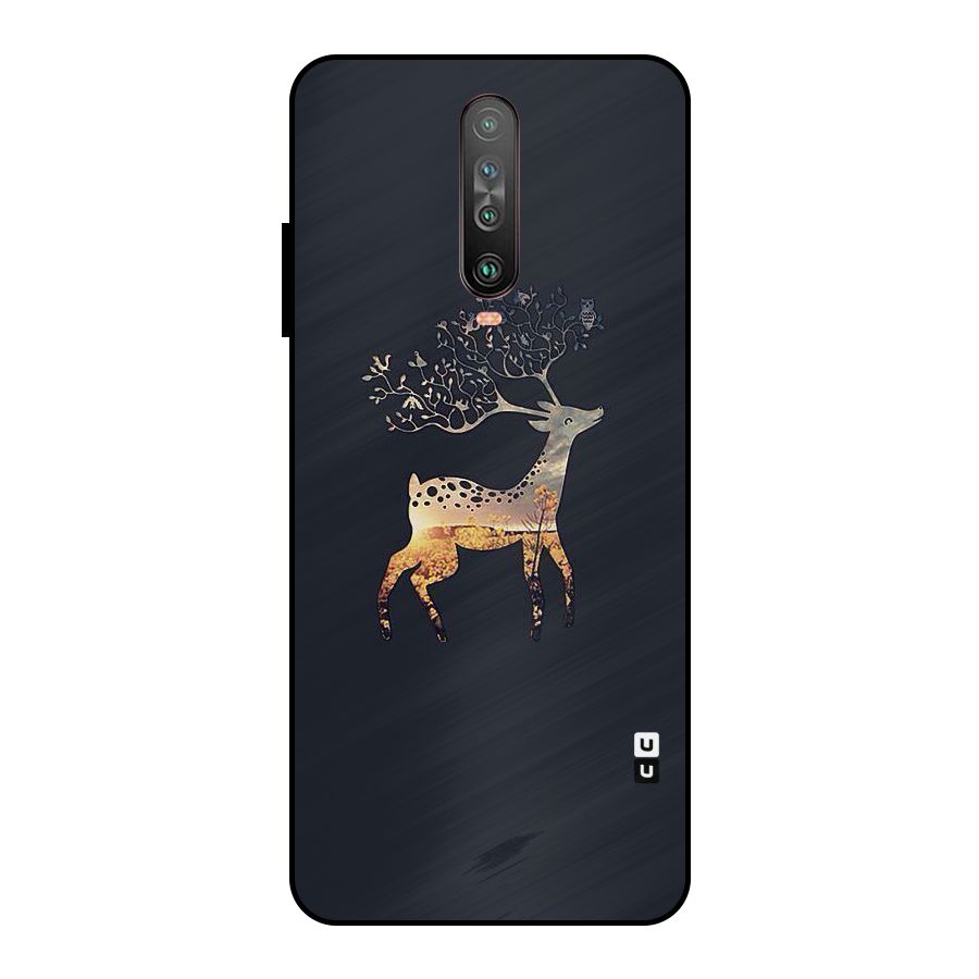 Black Deer Metal Back Case for Poco X2