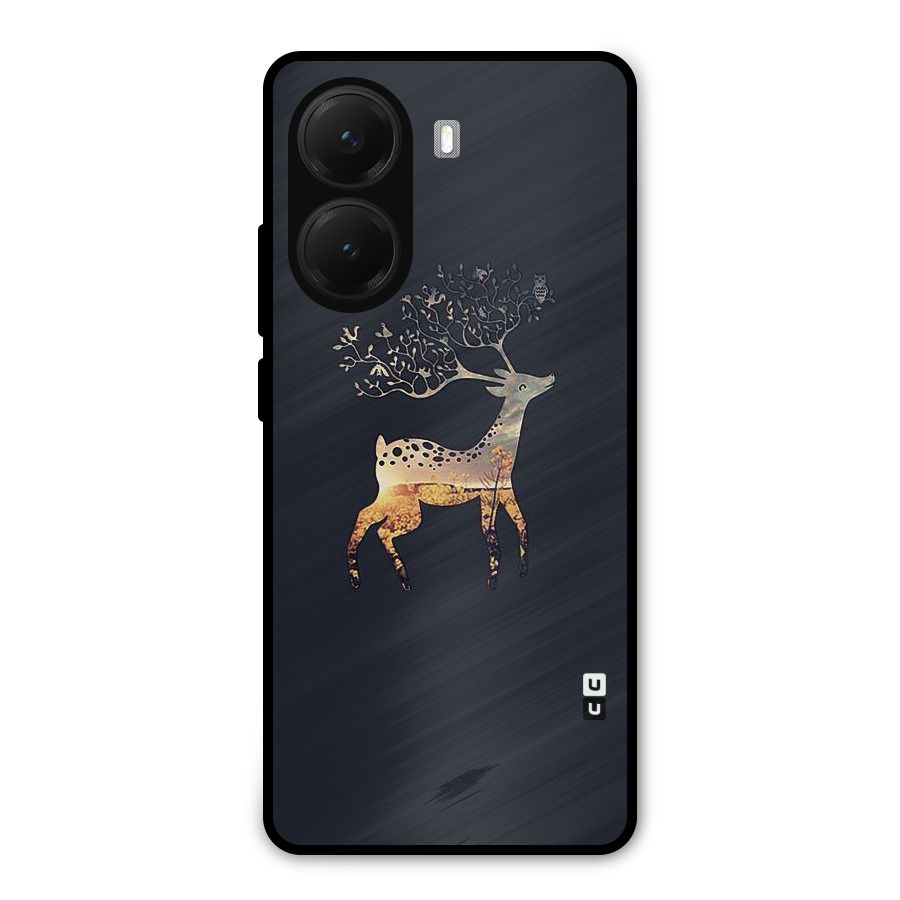 Black Deer Metal Back Case for Poco X7 Pro