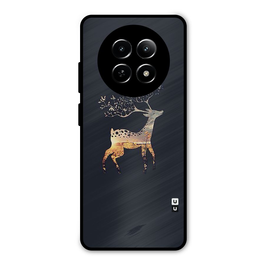 Black Deer Metal Back Case for Realme 13