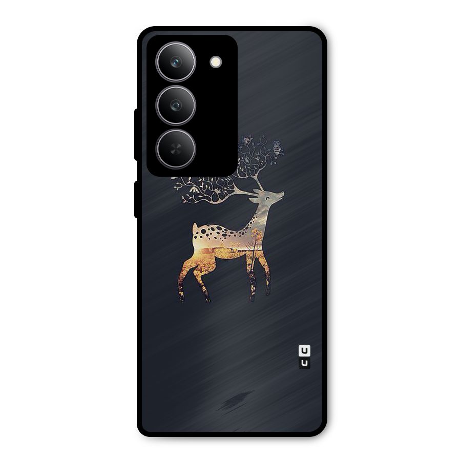 Black Deer Metal Back Case for Realme 14x