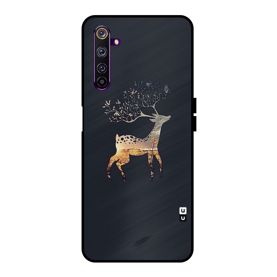 Black Deer Metal Back Case for Realme 6 Pro