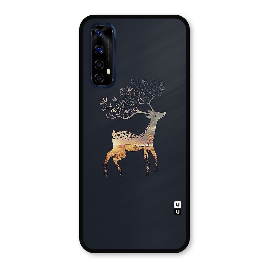 Black Deer Metal Back Case for Realme 7