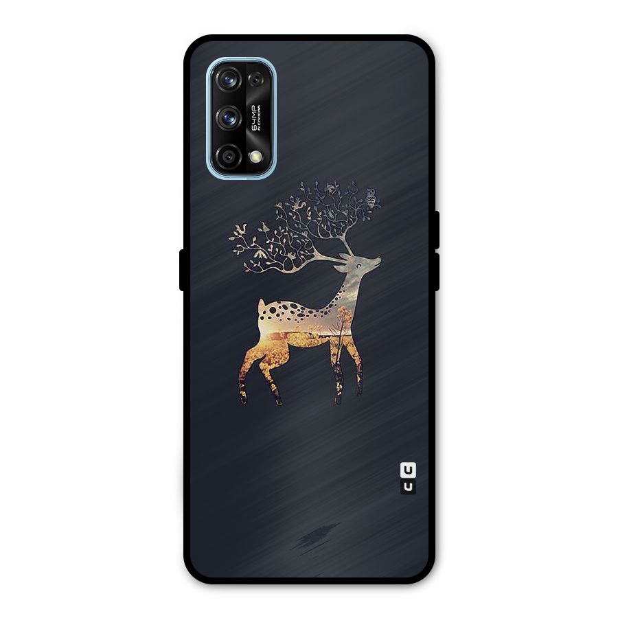 Black Deer Metal Back Case for Realme 7 Pro